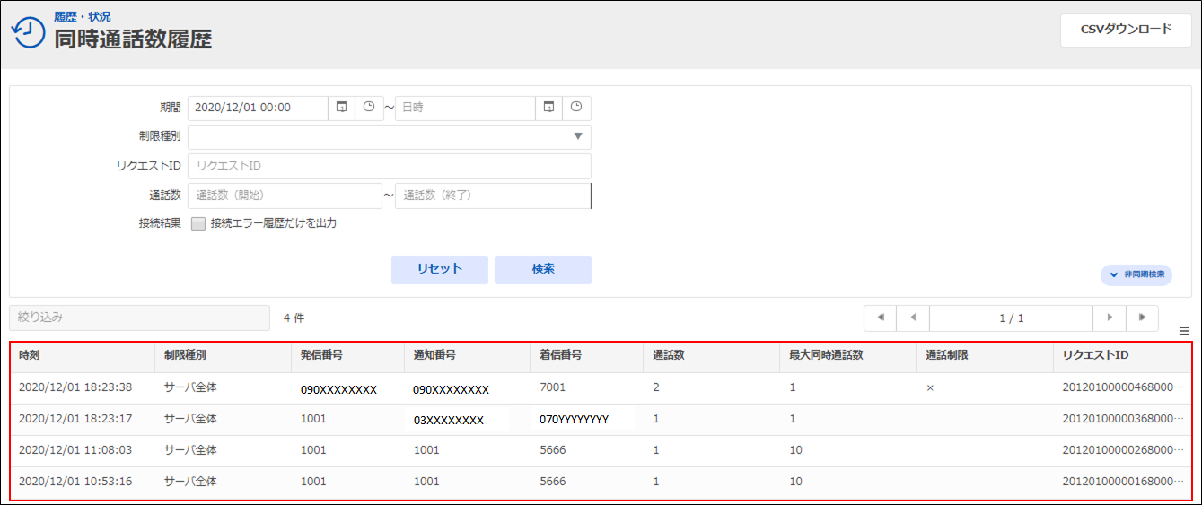 3.同時通話数履歴 – BIZTEL Manual